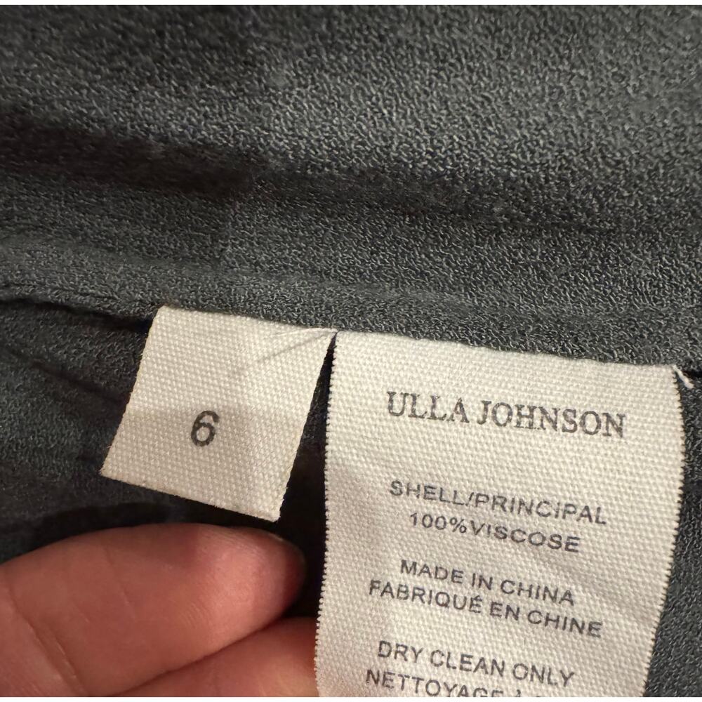 ULLA JOHNSON Leah Draped Ruffled Crepe Midi Dress - Size 6 - Picture 6 of 6